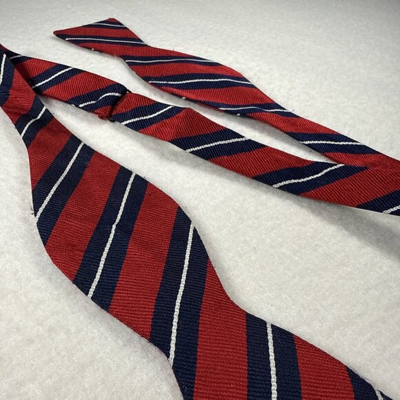 Vintage Bert Pulitzer Bow Tie Red Blue Self-Tie Adjustable 13 3/4 - 18 USA - Picture 2 of 8